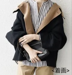 SHIPS anyリバー スタンドカラー ポンチョ ショート コート 24FW