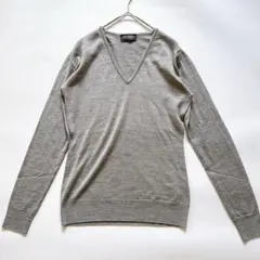 ジョンスメドレー メリノウールエクストラファイン Vネックニット 英国製 S