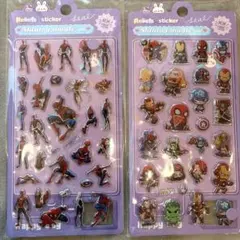 スパイダーマン アベンジャーズ ぷくぷくシール ぷっくり 立体シール 2枚セット