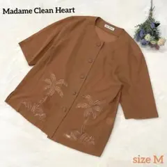 【マダムクリーンハート】トップス　半袖カットソー　ミセス　婦人服　透け感　薄手