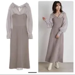 オーバーシャツドッキングニットワンピ