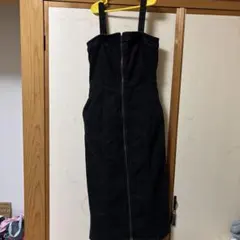 デニムロングキャミワンピ ブラック