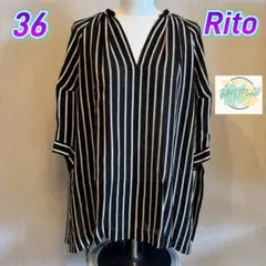 【美品】 Rito リト　ストライプ　シャツ　ブラウス　ゆったり　C5