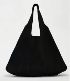 ZARA ファブリックトートバッグ ブラック