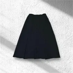 レリアン Leilian ボックスプリーツ　ウール　ミモレ丈　ロングスカート