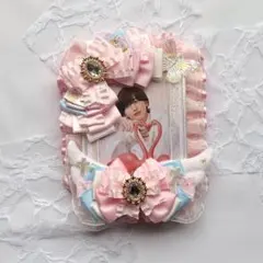 12 B7 硬質ケース　デコ　ピンク×水色　トレカケース　硬質カードケースデコ