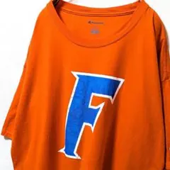チャンピオン フロリダ大学 デカロゴ Tシャツ オレンジ橙色 XL 古着