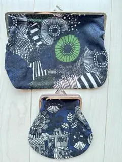 値下げ！marimekko 花柄ポーチセット 大小マリメッコ