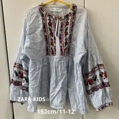 お値下げ！ZARA kIDS刺繍ブラウス152cm⭐︎SIZE11-12⭐︎ブルー