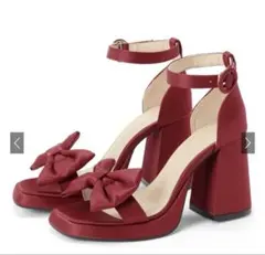 GRL リボンプラットフォームサンダル zr1276 レッド
