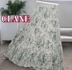 美品 クラネ ロングスカート プリーツ 花柄 ベージュ 総ゴム size１