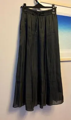 グローバルワーク　エアリーリラックスシャイニースカート　ブラック