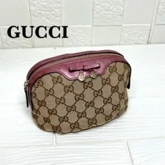 ✨上美品✨☘️GUCCI☘️✨ポーチ✨GG柄✨キャンバスレザー✨ハート✨リボン✨