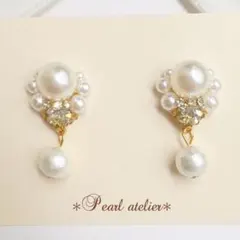 シンプル上品パールピアス✨　セレモニー　フォーマル　入学式　卒業式　オケージョン