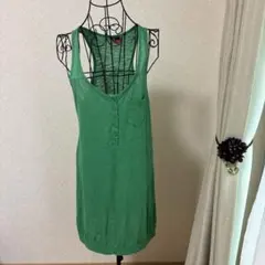 エイチアンドエム　ノースリーブワンピース　Sサイズ　グリーン　重ね着必須のサムネイル