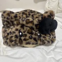 ヒョウ柄キティ被り物
