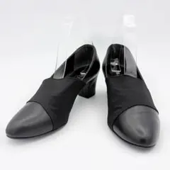 ダイアナ　レザーパンプス　黒　23cm チャンキーヒール　日本製　ヒール