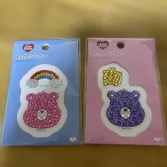 プラザ限定　ケアベア　デコストーンシール　２種　ポップデコパーティー