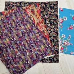 和風花柄生地 はぎれセット　4枚　台湾　花柄