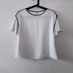 美品　ナチュラルビューティーベーシック　半袖ブラウス　M