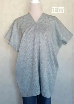 ブルーグレー総絞りのカフタンVol.190