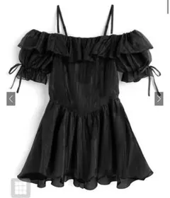 ラメシアーオフショルリボントップス