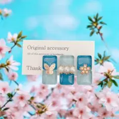 No.24✴︎アレルギー対応✴︎3つセットbi-colorタイル✴︎ピアス・イヤリング