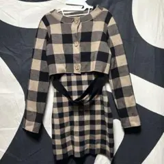 Her lip to♡Pantheon Checked Knit Dress M - メルカリ