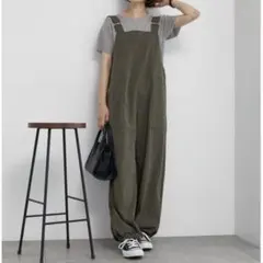 ◉美品◉Samansa Mos2 blue ナイロンミリタリースタイルサロペットのサムネイル