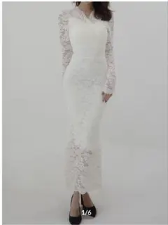 BOCHERON Elegant Lace Long Dress white - メルカリ