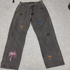 XLARGE デニムパンツ フラワー刺繍 ブラック 30インチのサムネイル