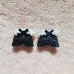 赤ちゃんお洋服　フリルサロペット2着セット　デニム②