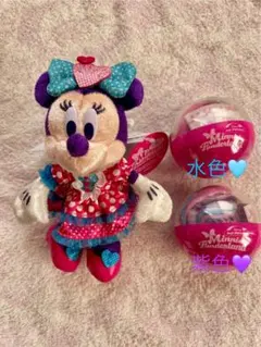 ミニーぬいぐるみバッジ　カプセルトイ　ポーチ　パルパルーザ