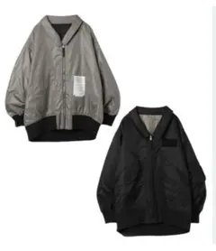 ジーナシス リバーシブル フライトジャケット オーバーサイズ 黒 MA-1