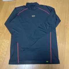 ハイネック アンダーシャツ 黒×赤　微起毛XO