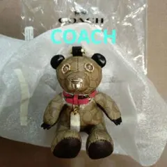 【新品・未使用】COACH / ベア　バッグチャーム　☆シグネチャー　キャンバス