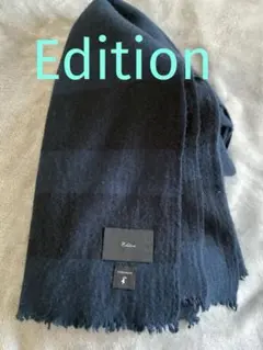 Edition トゥモローランド カシミヤ 100% 大判ストール ネイビー