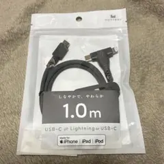 MOTTERU USB-C to Lightning or USB-C1.0m