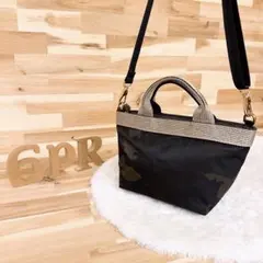 【ヴィオラドーロ】迷彩カモ柄 ショルダーバッグ2way トートバッグ カーキ×黒のサムネイル