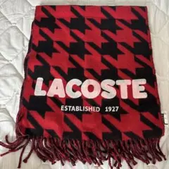 LACOSTE ハウンドトゥースマフラー レッド/ブラックのサムネイル