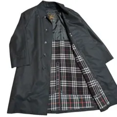 【美品】バーバリー ロングコート ライナー ノバチェック カシミヤ ネイビー M