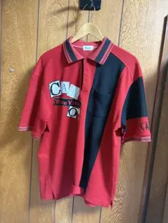 古着 レッド ブラック ポロシャツ 半袖