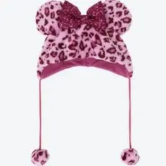 新品タグ付き　ヒョウ柄　ミニー　ピンク　ファンキャップ　　ディズニーリゾート