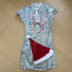 チャイナドレス コスプレセット うさ耳 サンタ帽子付き　未使用のサムネイル