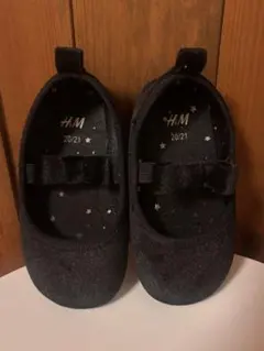 H&M 黒 リボン付きバレエシューズ 20/21