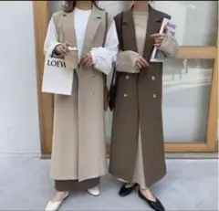 blate blate 上質ニュアンスロングジレ　べージュ