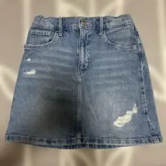 H&M デニムブルー ダメージ加工スカート　140 150
