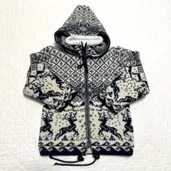 ウール100% ノルディックセーター　パーカー　アウター　100