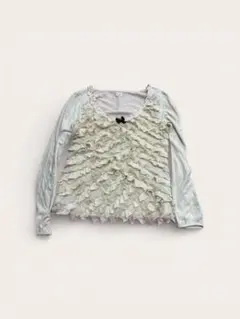 axes ホワイト フリル 長袖 トップス