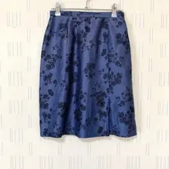 ジオスポーツ GIO SPORT リネンフレアスカート　花柄　上品　ひざ丈　良品のサムネイル